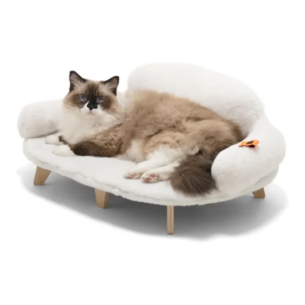 Cat Bed with Removable Washable Cover, Elevated Cat Couch for Cats & Small Medium Dogs