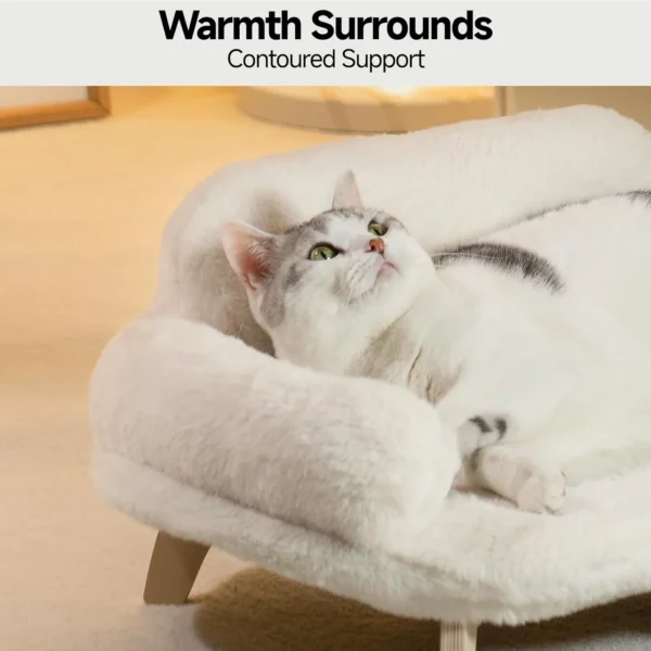Cat Bed with Removable Washable Cover, Elevated Cat Couch for Cats & Small Medium Dogs - Image 3