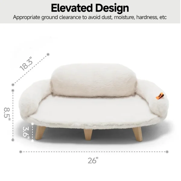 Cat Bed with Removable Washable Cover, Elevated Cat Couch for Cats & Small Medium Dogs - Image 2