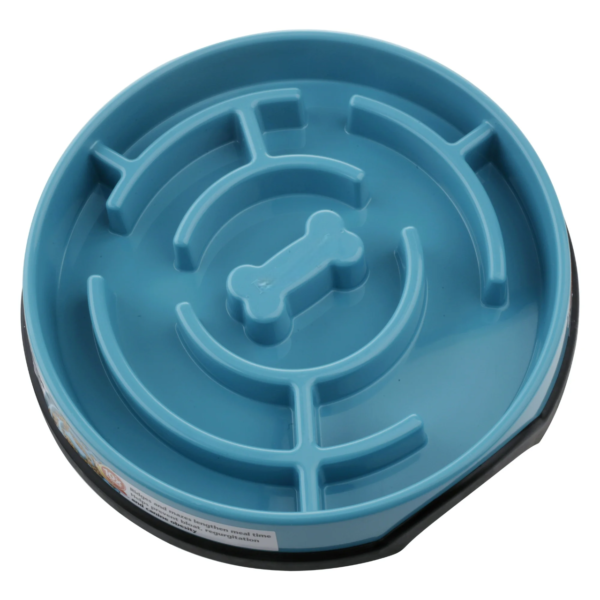 Slow Fun Feed Dog Bowl, Dishwasher Safe, Blue